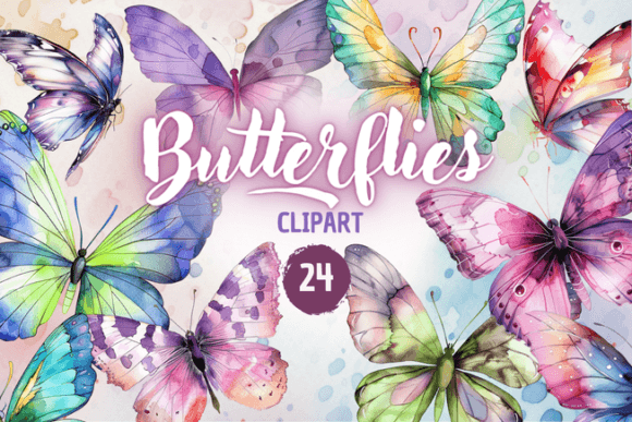 Download Watercolor Butterflies - Clipart - Premium Resources