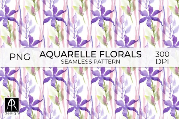 Download Violet Watercolor Flowers Pattern - Premium Resources