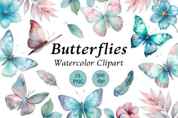 Download Watercolor Butterflies Clipart, PNG - Premium Resources