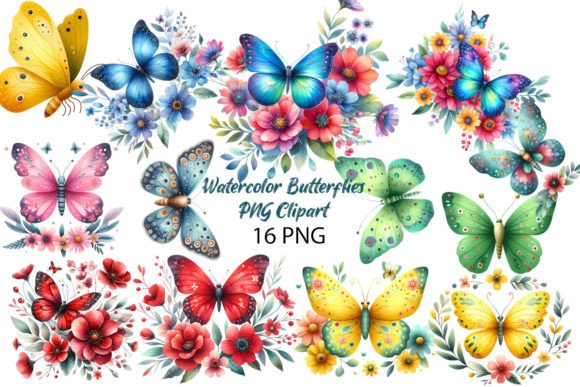 Download Watercolor Butterflies PNG Clipart - Premium Resources