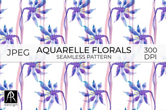 Download Violet Watercolor Flowers Digital Paper - Premium Resources